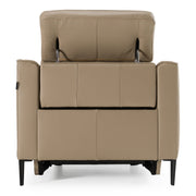 Eden - Modern Taupe Leather Recliner Chair — view 3