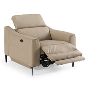 Eden - Modern Taupe Leather Recliner Chair — view 4