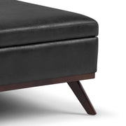 Owen - Square Coffee Table Storage Ottoman - Distressed Black - R&R Furniture Gallery (Fountain Valley, CA)