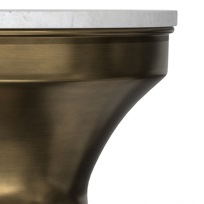 Raquel - Side Table - Antique Brass / White - R&R Furniture Gallery (Fountain Valley, CA)
