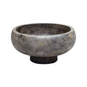 Uttermost Brixton bowl in aged black ceramic with textured design, perfect for decorative or functional use.