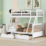 DreamHaus bunk bed with ladders and two storage drawers, featuring sturdy frame and space-saving design in a cozy bedroom setting.