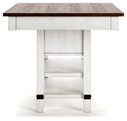 Valebeck - Rect Dining Room Counter Table With Wine Rack - R&R Furniture Gallery (Fountain Valley, CA)