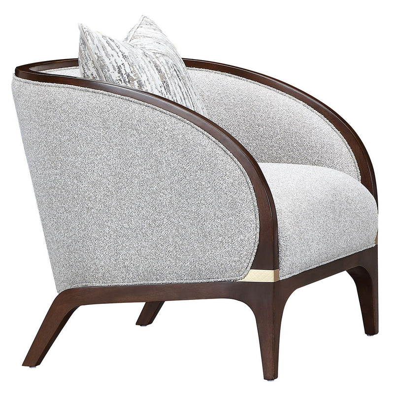 Houston - Matching Chair - Pebble / Walnut - R&R Furniture Gallery (Fountain Valley, CA)
