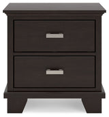 Covetown - Two Drawer Night Stand - Dark Brown - R&R Furniture Gallery (Fountain Valley, CA)