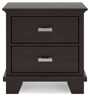 Covetown - Two Drawer Night Stand - Dark Brown - R&R Furniture Gallery (Fountain Valley, CA)