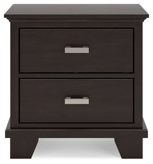 Covetown - Two Drawer Night Stand - Dark Brown - R&R Furniture Gallery (Fountain Valley, CA)