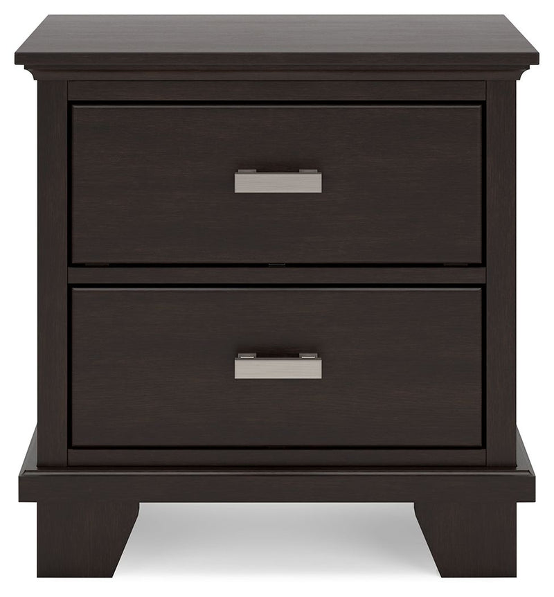Covetown - Two Drawer Night Stand - Dark Brown - R&R Furniture Gallery (Fountain Valley, CA)