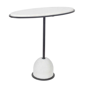 Morro - Marble Side Table - White / Black