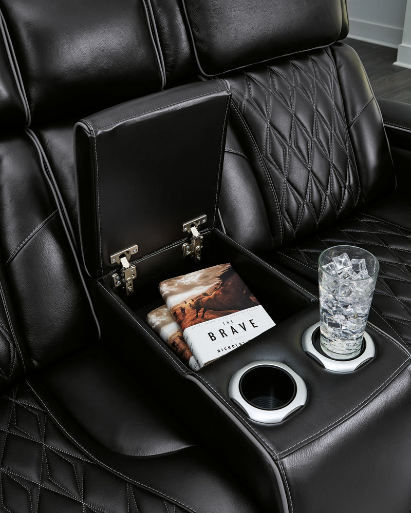 Boyington - Power Reclining Loveseat With Console/Adj Hdrst - R&R Furniture Gallery (Fountain Valley, CA)