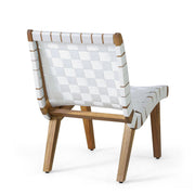 White Charlotte lounge chair by Noble House, featuring a modern design with cushioned seating and sleek armrests.