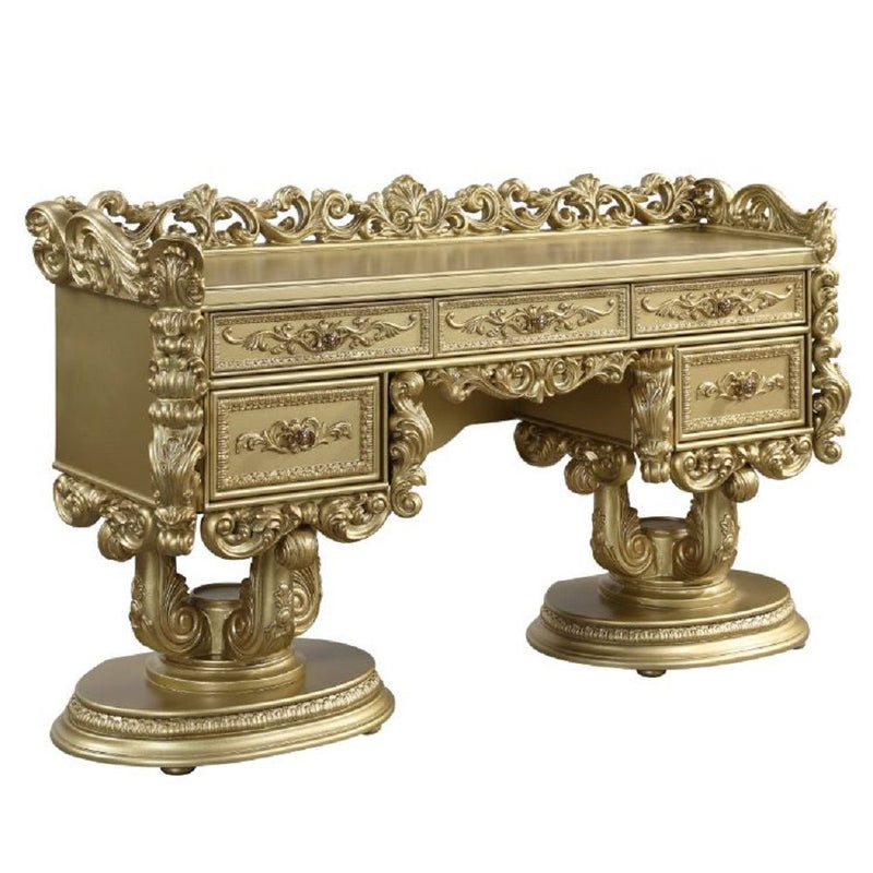 Bernadette - Vanity Desk - Gold - R&R Furniture Gallery (Fountain Valley, CA)