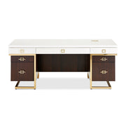 Belmont Place - Desk - White / Dark Brown - R&R Furniture Gallery (Fountain Valley, CA)