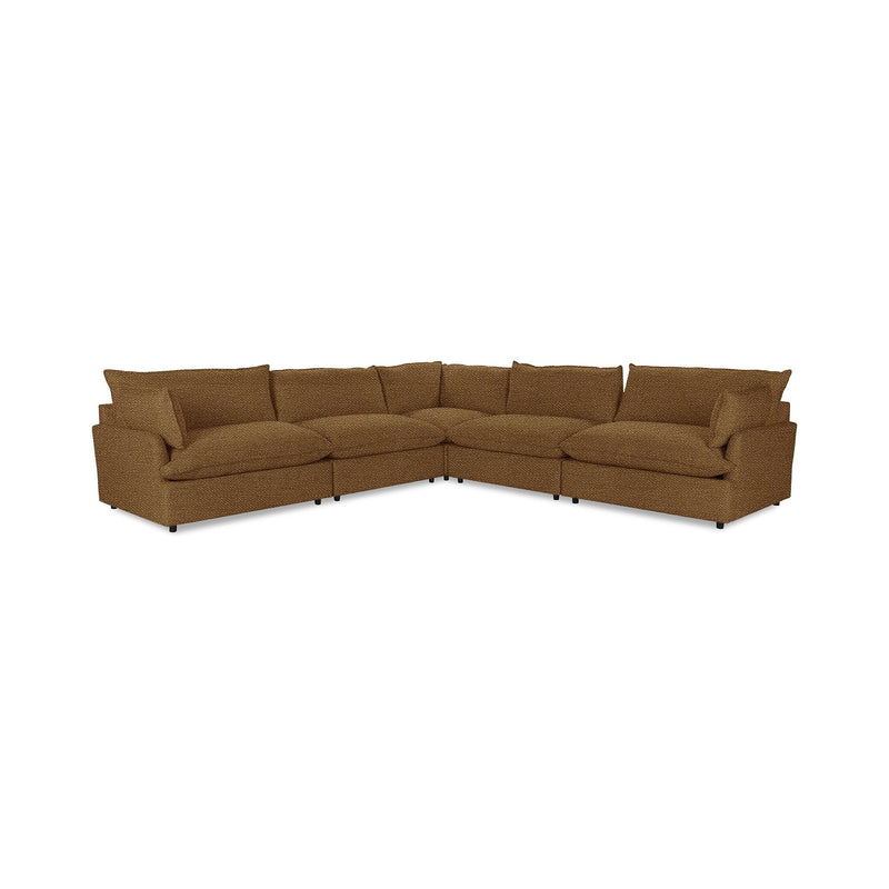 Classic Home Caplan modular sectional sofa with plush cushions and modern design, shown in a spacious living room setting.
