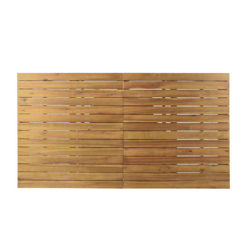 Wilson - Expandable Dining Table With Slat Design - Teak Acacia Wood - R&R Furniture Gallery (Fountain Valley, CA)