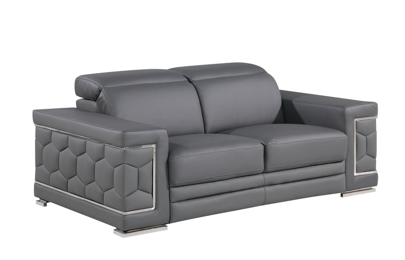 296 - Genuine Leather Loveseat - R&R Furniture Gallery (Fountain Valley, CA)