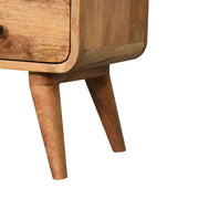 Mini Curved Media Unit - Oak - R&R Furniture Gallery (Fountain Valley, CA)