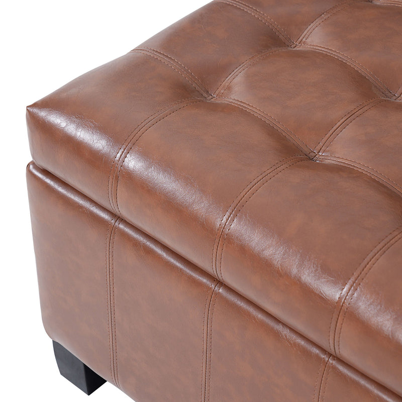Square Tufted Indoor Ottoman With Lift-Top Storage - R&R Furniture Gallery (Fountain Valley, CA)