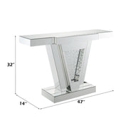 Nysa - 32"H Console Table - Mirrored & Faux Crystals - R&R Furniture Gallery (Fountain Valley, CA)