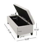 Upholstered Storage Ottoman Bench, Foot Rest For Bedroom - R&R Furniture Gallery (Fountain Valley, CA)