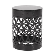 Modern outdoor metal large end table by Noble House with sleek design and sturdy frame, ideal for patio or garden spaces.