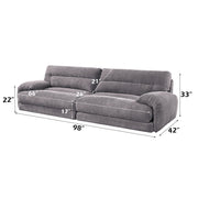 Cadenza - Loveseat - Gray Corduroy - R&R Furniture Gallery (Fountain Valley, CA)