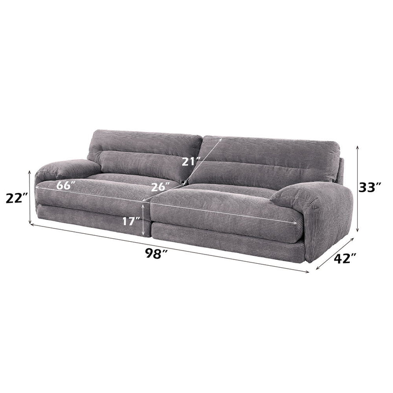 Cadenza - Loveseat - Gray Corduroy - R&R Furniture Gallery (Fountain Valley, CA)