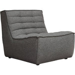 Marshall Scooped Seat Armless Chair in Grey Fabric