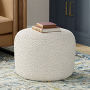 Chantal - Round Pouf - White - R&R Furniture Gallery (Fountain Valley, CA)