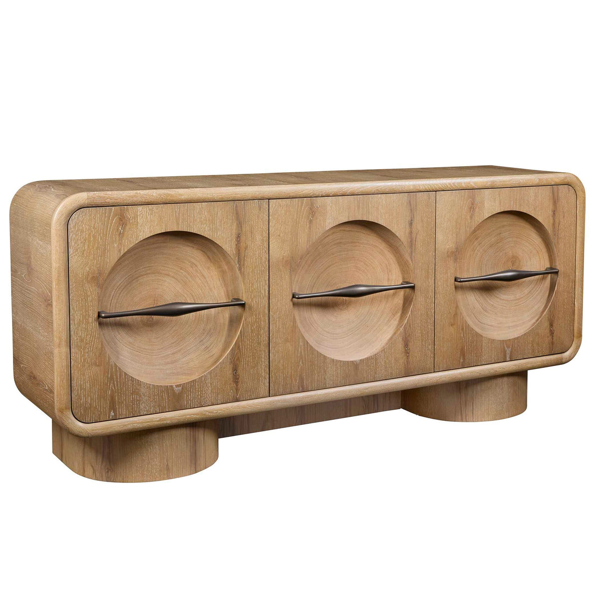 Forest Rings - Lighted 3 Door Cabinet - Light Brown