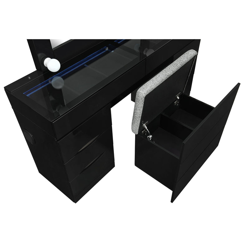 Elisa - Vanity Set With Stool And LED Bulbs