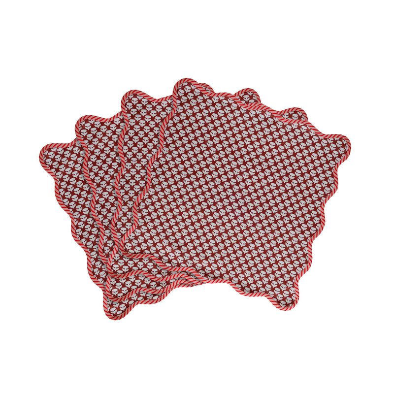 Crissy - Cotton Canvas Printed Napkins (Set of 4) - Rust Vintage Floral