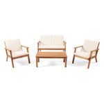 Avacyn - Outdoor Acacia Wood 4 Seater Chat Set With Cushions
