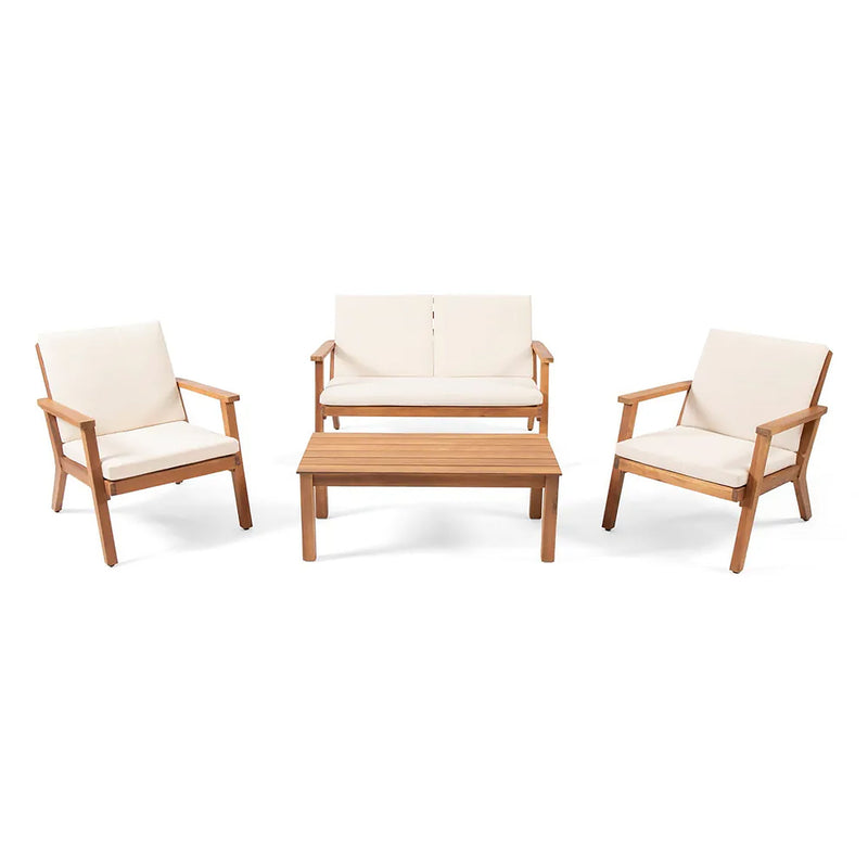 Avacyn - Outdoor Acacia Wood 4 Seater Chat Set With Cushions