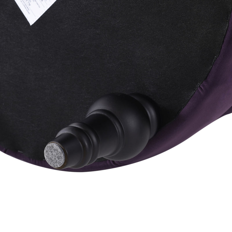 Dawn - Tufted Round Ottoman Nailhead Accents - Purple - R&R Furniture Gallery (Fountain Valley, CA)