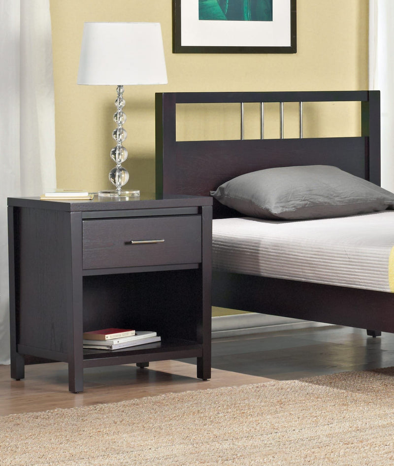 Nevis One Drawer Nightstand in Espresso