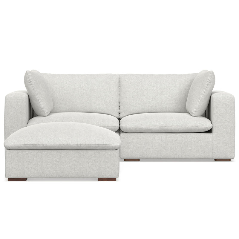 Jasmine handcrafted sofa and ottoman set by Simpli-Home, stylish 2-piece living room furniture with plush cushions and modern design