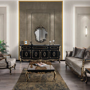 Betria - Console Cabinet - Gold & Black - R&R Furniture Gallery (Fountain Valley, CA)