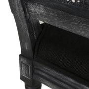 French Country Dining Chair With Rectangular Cane Backrest And Smooth Upholstered Seating - R&R Furniture Gallery (Fountain Valley, CA)