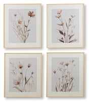 Chettings - Wall Art Set (Set of 4) - Beige / Gray / Blush - R&R Furniture Gallery (Fountain Valley, CA)