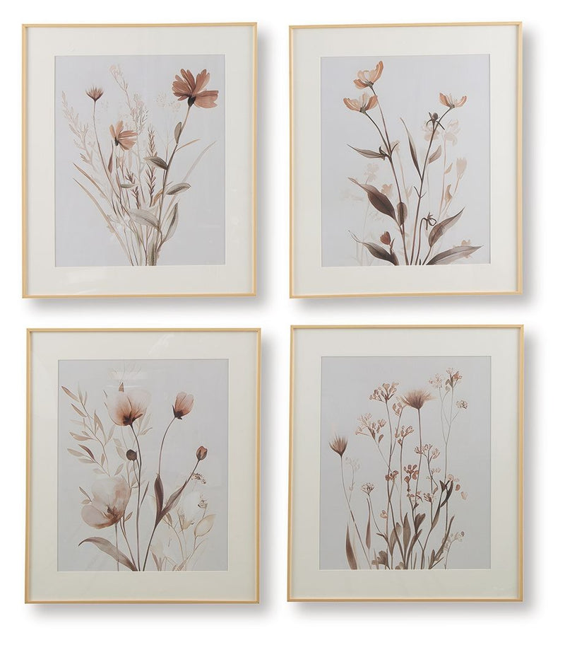 Chettings - Wall Art Set (Set of 4) - Beige / Gray / Blush - R&R Furniture Gallery (Fountain Valley, CA)