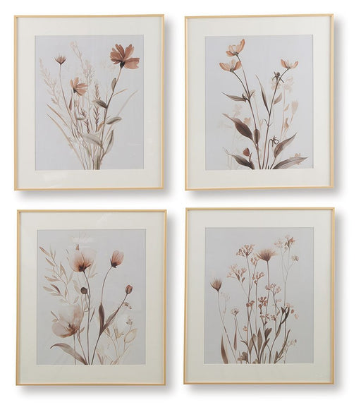 Chettings - Wall Art Set (Set of 4) - Beige / Gray / Blush - R&R Furniture Gallery (Fountain Valley, CA)