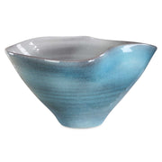 Blue Crest ceramic bowl by Uttermost, featuring a smooth blue glaze and rounded shape, perfect for serving or decorative use.