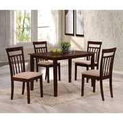 Samuel - 5 Piece Dining Set - Beige Microfiber &Espresso - R&R Furniture Gallery (Fountain Valley, CA)