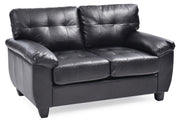 Glory Furniture stylish stationary loveseat with padded arms, beige upholstery, and plush seating for comfortable living room decor.