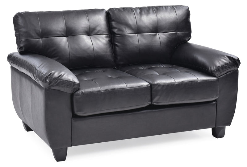 Glory Furniture stylish stationary loveseat with padded arms, beige upholstery, and plush seating for comfortable living room decor.