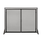 Noble House Samantha iron fireplace screen with two door design, decorative metal frame for protecting and accenting a fireplace.