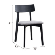 Real - Side Chair (Set of 2) - Gray Linen & Black - R&R Furniture Gallery (Fountain Valley, CA)