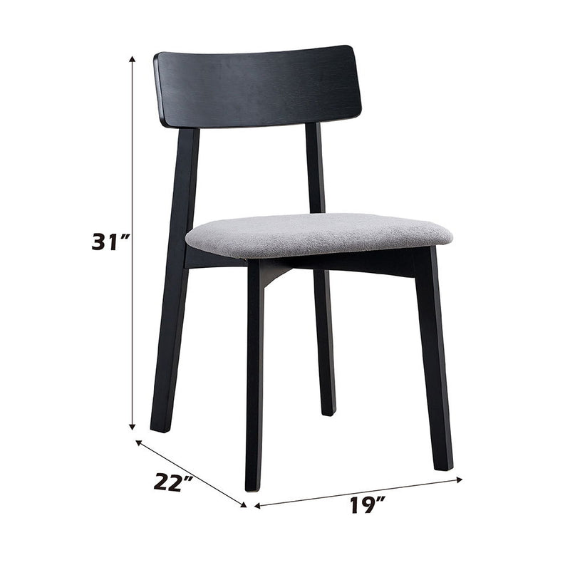 Real - Side Chair (Set of 2) - Gray Linen & Black - R&R Furniture Gallery (Fountain Valley, CA)