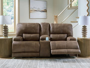 Beckley Place - Power Reclining Loveseat With Console / Adjustable Headrest - Earth - R&R Furniture Gallery (Fountain Valley, CA)